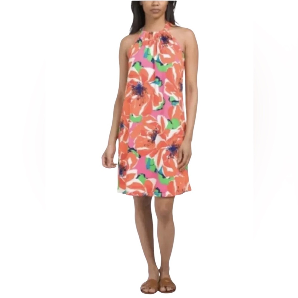 NWT Trina Turk Tropical Print Juju Halter Mini Dress in Botanical Medley (H-1)